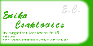 eniko csaplovics business card
